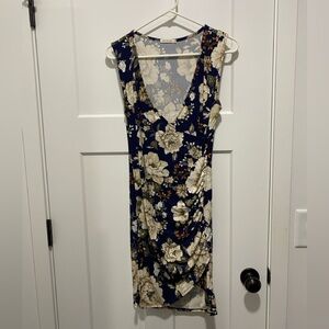Heart Hips Navy Floral Midi Dress